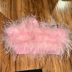 Fashion Nova Feathered Tube Top
